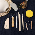 Leriton 320 Pcs Pottery Clay Tools Kit Sculpting Clay Tool Includes Cutting Modeling Trimming with Wooden Handles Carving Kit for Beginners Carving Shaping