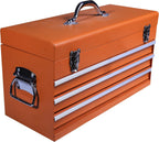 Edward Tools Portable Metal Tool Box with Drawers 20”- Keyed Center Lock for Security - Powder Coated Scratch Resistant Finish - Heavy duty chest latches - Full Extension Drawers