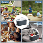 9 Quart (9 Liter) Portable Car Refrigerator & Warmer, 12V Thermoelectric Cooler/Heater for Cars, Trucks, Camping, Travel, Outdoor - Dual-Use Electric Cooler with Car Plug-In