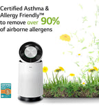 LG PuriCare 360-Degree Single Air Purifier with Clean Booster, ThinQ Wi-Fi and Voice Control (AS330DWR0), 310 sq. ft, White