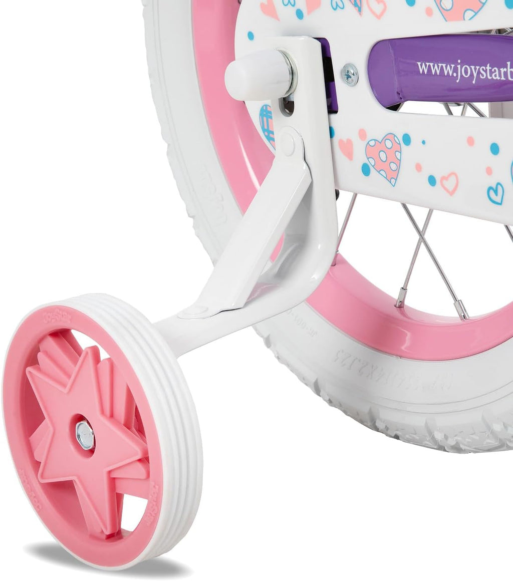 JOYSTAR Angel Girls Bike for Toddlers and Kids Ages 2-13 Years Old, 12 14 16 18 20 Inch Kids Bike with Training Wheels & Basket, 20 24 Inch Girls Bicycle with Handbrake & Kickstand