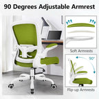 FelixKing Office Chair, Ergonomic Desk Chair Breathable Mesh Chairs Adjustable High Back Lumbar Support Flip-up Armrests, Executive Rolling Swivel Comfy Computer Chairs Home Office Avocado Green