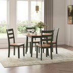 Signature Design by Ashley Gesthaven Modern Dining Drop Leaf Table with 4 Legs, Light Brown & Green