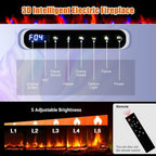 60" Recessed and Wall Mounted Electric Fireplace, Smart WiFi Infrared Electric Fireplace with Remote Control, Adjustable Flame Color, 750/1500W Fireplace Heater and Linear Fireplace, Black