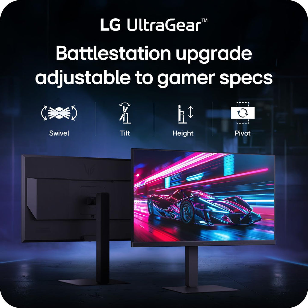 LG 27G640A-B 27-inch Ultragear QHD (2560 x 1440) IPS Gaming Monitor  300Hz  1ms  NVIDIA G-Sync  AMD FreeSync Premium  VESA DisplayHDR 400  HDMI 2.1  USB Type-C  Tilt/Height/Swivel/Pivot Stand  Black