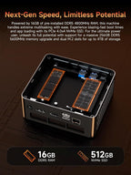 Bmax B8A Pro Gaming Mini PC  AMD Ryzen 7 8745HS (Beat i9-12900H)  16GB DDR5 512GB PCIe 4.0 SSD  Radeon 780M Graphics  8K Triple Display Mini Desktop Computer for Gaming  Office  AI Workstation