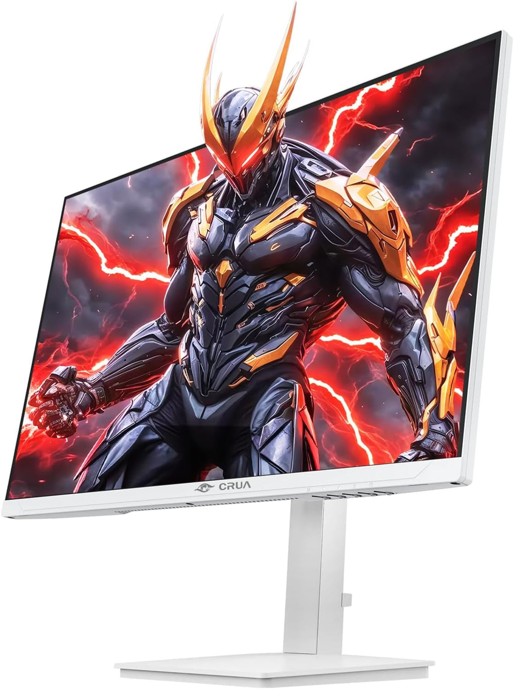 CRUA 27" Gaming Monitor  144Hz 4K UHD(3840*2160P) IPS Screen  Supports Height/Pivot/Rotating/Tilt Adjustable Vertical Monitor  AMD Freesync  120% sRGB  Built-in Speakers  Wall Mountable Installs-White