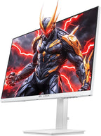 CRUA 27" Gaming Monitor  144Hz 4K UHD(3840*2160P) IPS Screen  Supports Height/Pivot/Rotating/Tilt Adjustable Vertical Monitor  AMD Freesync  120% sRGB  Built-in Speakers  Wall Mountable Installs-White