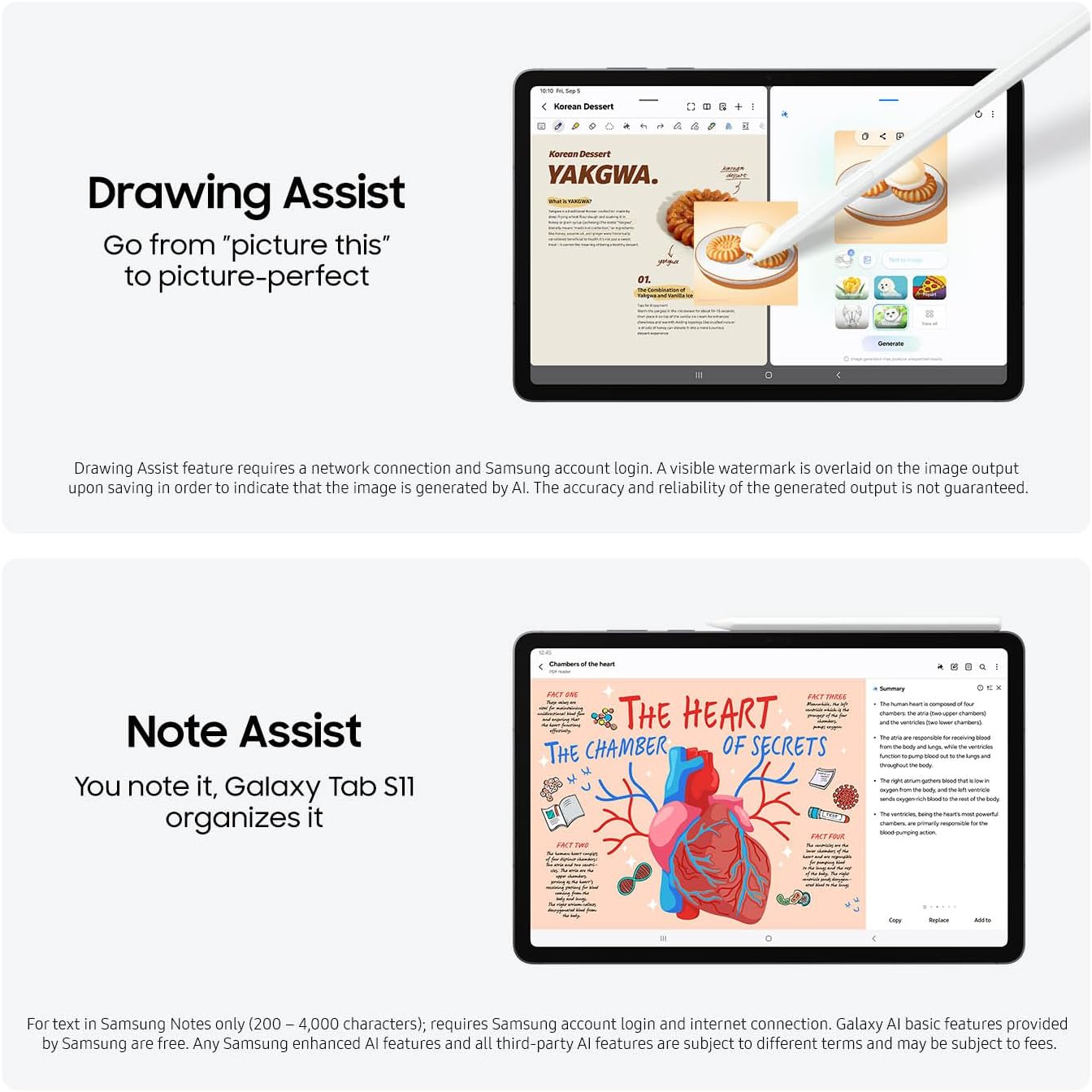 Samsung Galaxy Tab S11 128 GB WiFi Android Tablet, Large Display, Durable, Slim, Light, High Performance, Long Battery Life, S Pen for Note-Taking, AI Assist, US Version, Gray