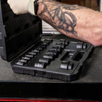 SUNEX TOOLS 2640, 1/2 Inch Drive Impact Socket Set, 19-Piece, SAE, 3/8 Inch – 1-1/2 Inch, Cr-Mo Alloy Steel, Radius Corner Design, Dual Size Markings, Heavy Duty Storage Case, Meets ANSI Standards