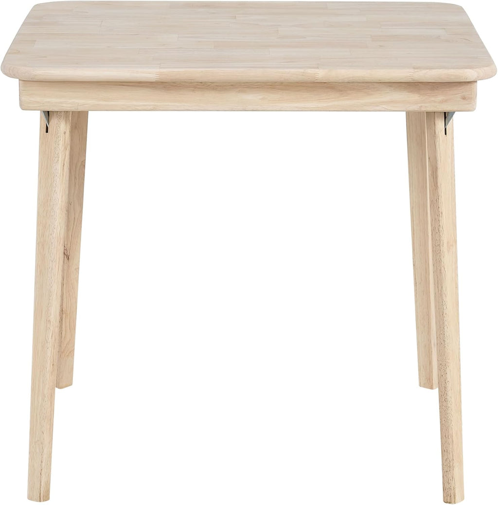 Stakmore Straight Edge Solid Wood Folding Card Table, Folds to Deep 3.38 Inches for Easy Storage, 29.5″H x 32″W x 32″D, Unfinished