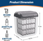 32 QT (30 L) Electric Cooler & Warmer, Portable Thermoelectric 12V/110V Refrigerator with Handle, Plug In Coolers, Car fridge for Vehicle, Truck, Travel, Camping, Light Gray