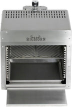 BIG HORN OUTDOORS 1500°F Small Infrared Propane Gas Grill – Portable Steak Broiler & Sear Station  Outdoor Salamander BBQ with Pizza Stone  Stainless Steel