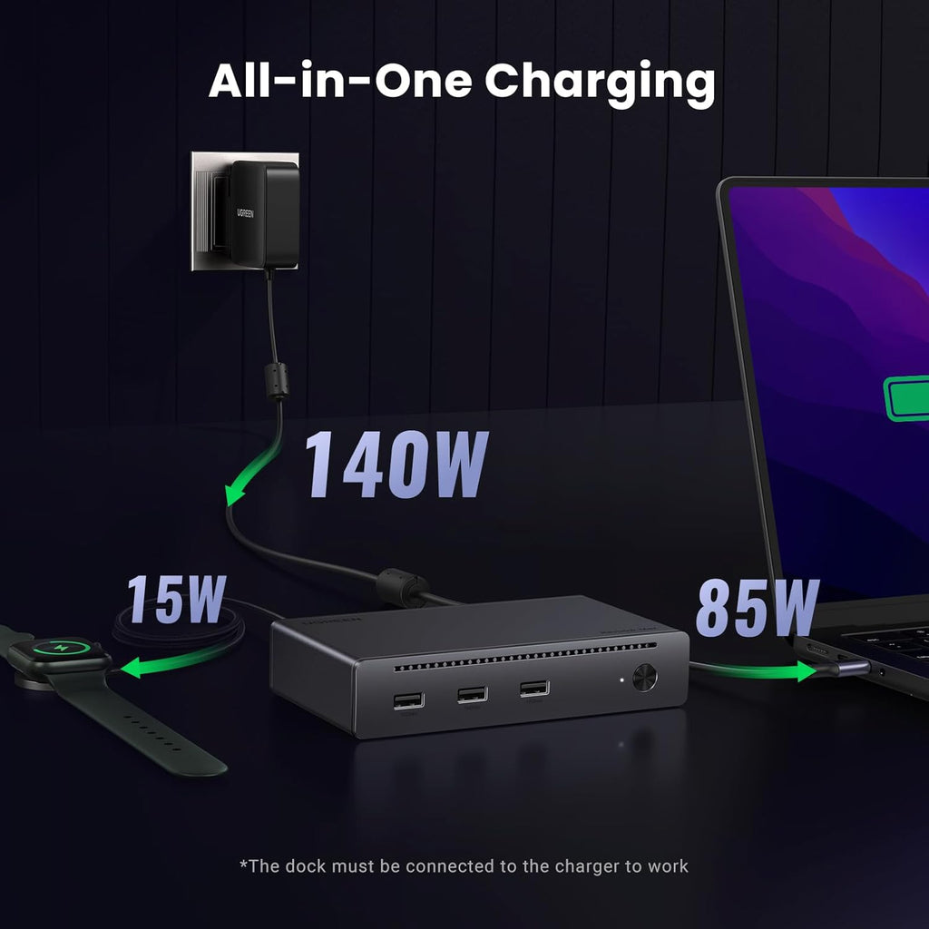 UGREEN Thunderbolt 4 Dock 8-in-1 40Gbps TB4 Hub 3 x TB 4 Dual 4K@60Hz or Single 8K Display  85W Charging  Gigabit Ethernet  3 x USB A 3.2. Revodok Max 208 for Mac M1/M2/M3/M4 Pro/Max