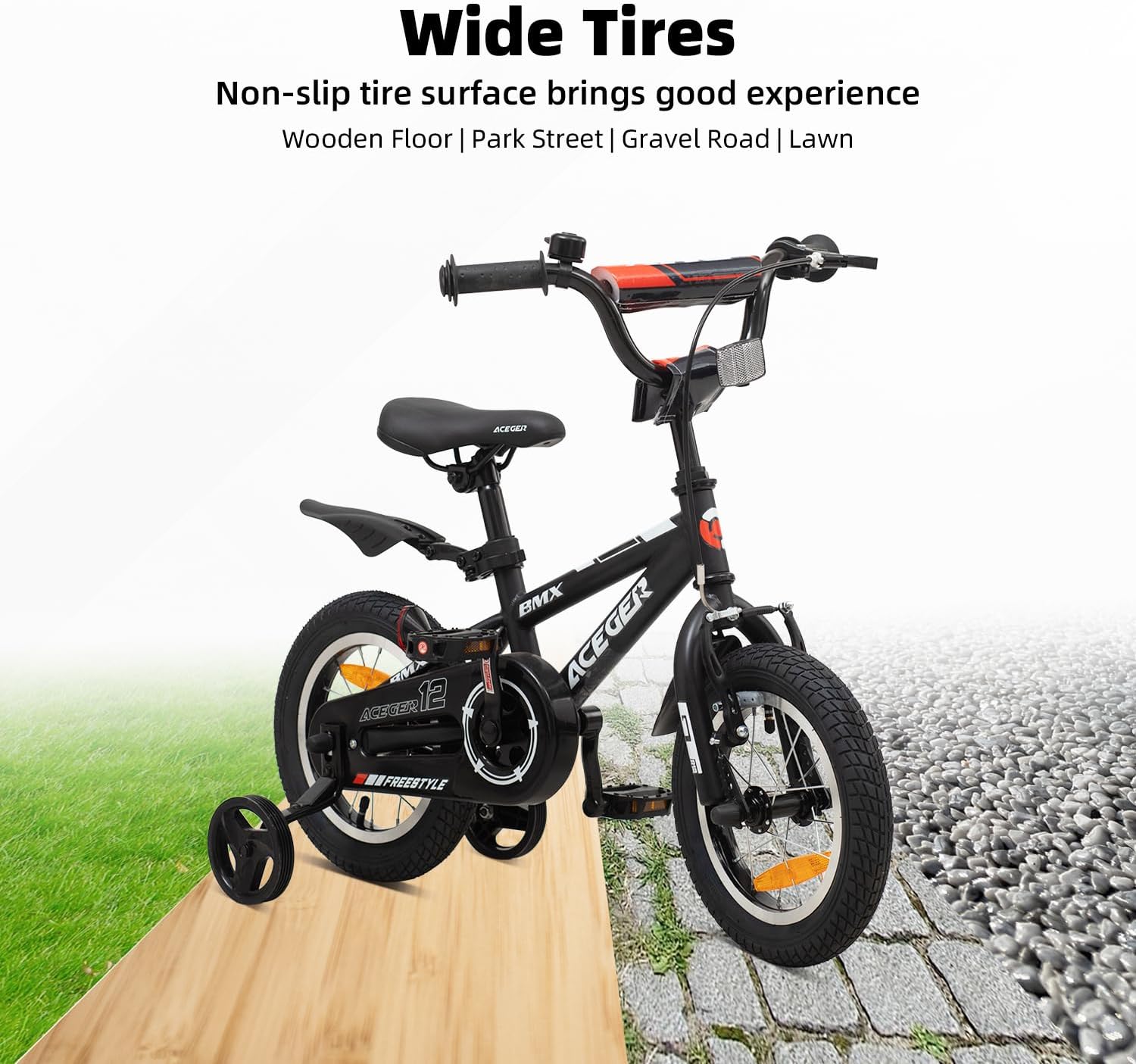 ACEGER Kids Bike for Ages 2-12 Years Old Boys Girls and Toddler, 12 14 16 18 Inch Children Bicycle with Training Wheels, 20 Inch Bike with Kickstand, Multiple Colors.