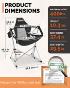 KingCamp Hammock Camping Chair, Swinging Portable Camp Chairs for Adults, 400lbs Heavy Duty Oversized Folding Rocking Chair with Adjustable Recline, Aluminum Alloy Frame for Outdoor Patio Beach Sport