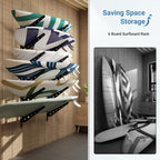 2/3/4/6 Board Horizontal Surfboard Rack, Adjustable Surfboard Wall Mount Display, Surfboard Wall Rack Board Storage Mount System at Home and Garage