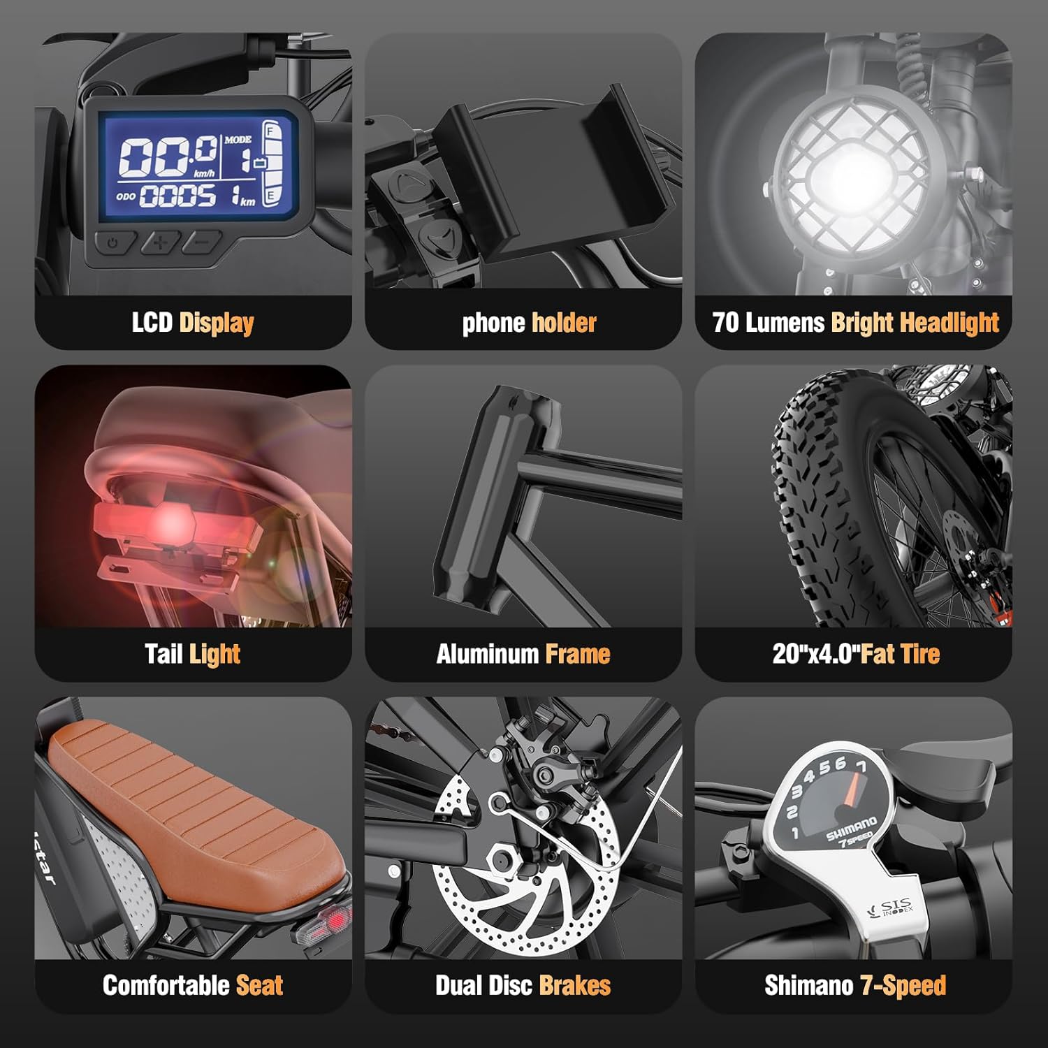 Electric Bike Q20, 2000W, 37Mph, 20" Fat Tires