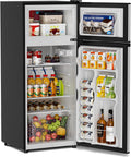 Manastin 4.5 Cu.Ft Mini Fridge with Freezer, Small Fridge with 2 Doors for Office, Kitchen, Dorm and Bedroom, Mini Refrigerator with Adjustable Shelves (Silver)