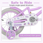 Olakids Kids Bike, 12 14 16 18 20 Inch Toddlers Bike with Doll Seat Basket Adjustable Seat and Handlebar, Handbrake and Coaster Brake, Children's Bicycle for Girls