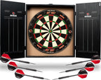 Ruthless Home Darts Centre with or Without LED Light Options | Home Dart Board Centre Including Cabinet, Dartboard and 2 Sets of Darts.