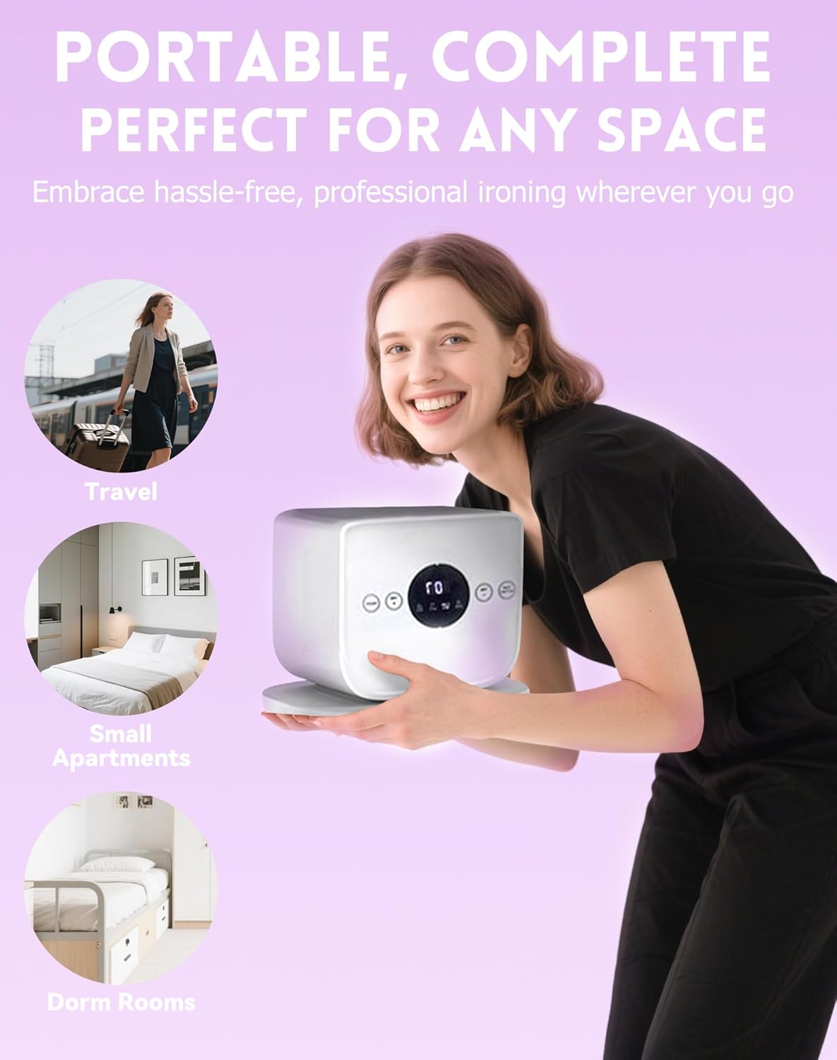 Automatic Steam Iron - 2026 Upgraded Touched Hands-Free Automatic Ironing Machine 3.0, 2-in-1 Hands-Free Steam & Hot Air Dryer, 8 Minutes Quick Ironed Dry for Shirts, Pants, Jackets & Shoes