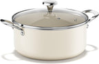 Redchef Cooking Pot Set Induction 5Qt, Saucepan Set 2.5/3.5Qt and 5 Qt Stock Pot with Lid, Compatible All Cooktops, Even Heat, Stay-Cool Handles, PTFE PFAS Free (Beige)