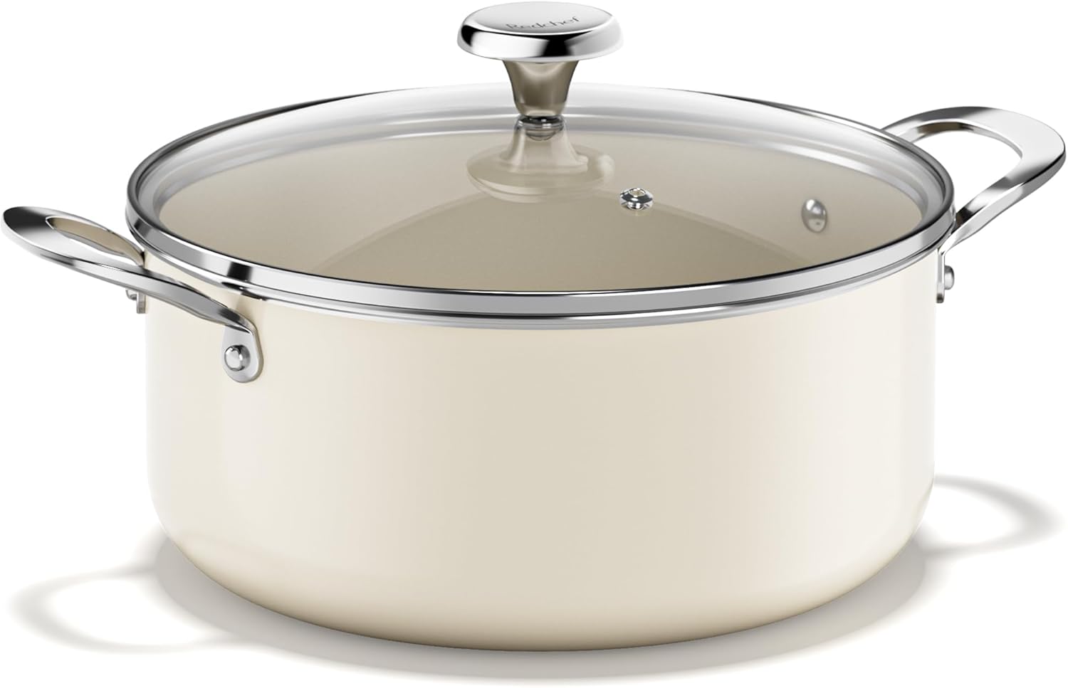 Redchef Cooking Pot Set Induction 5Qt, Saucepan Set 2.5/3.5Qt and 5 Qt Stock Pot with Lid, Compatible All Cooktops, Even Heat, Stay-Cool Handles, PTFE PFAS Free (Beige)