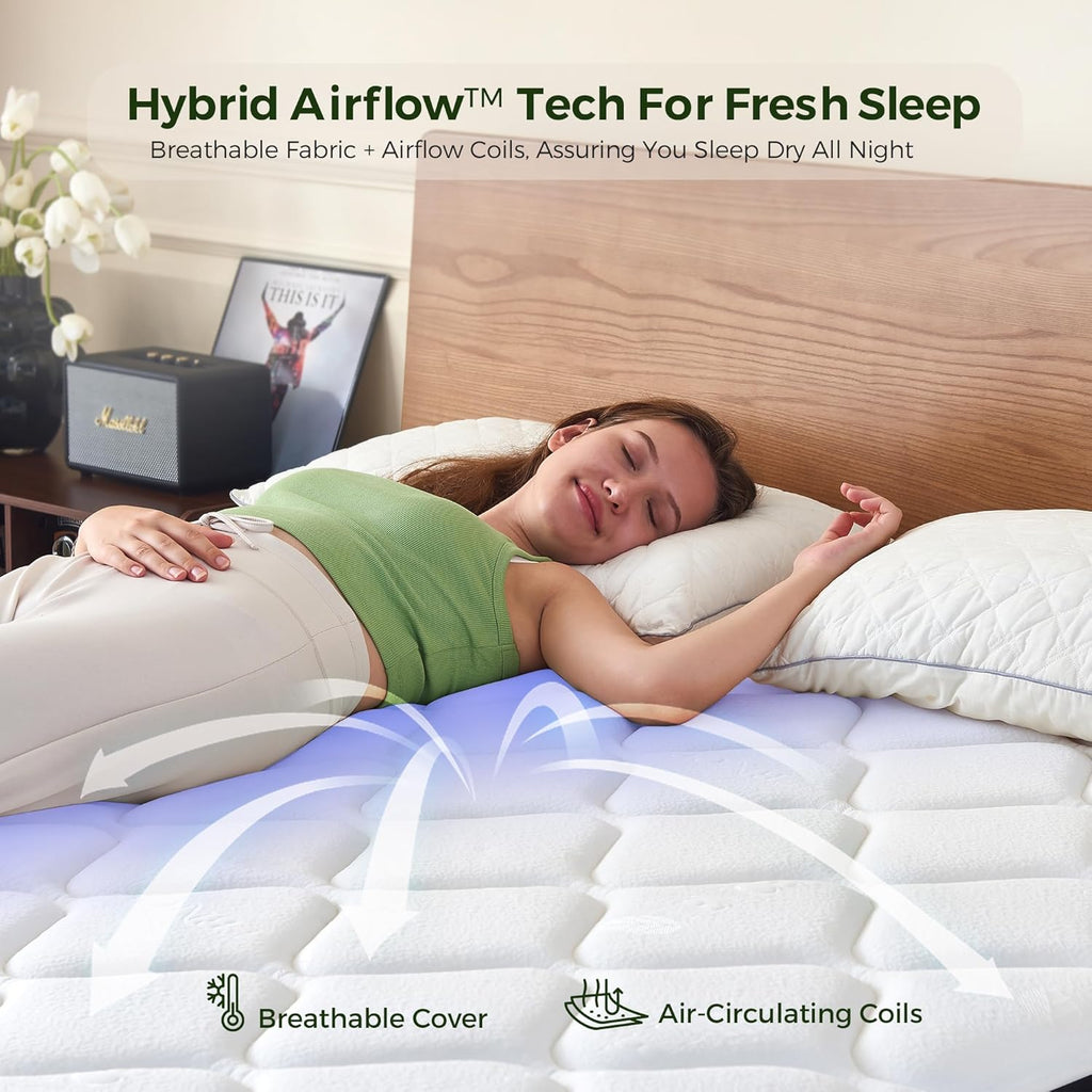 14 Inch Queen Mattress in a Box: Hybrid Medium Firm Queen Size Mattresses for Pain Relief, Memory Foam Queen Bed Mattress with Pocket Springs for Motion Isolation, Back & Side Sleepers, CertiPUR-US