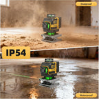 16 Lines Laser Level with Tripod - 360° Cross Line Laser with Tripod, 4D Green Laser Level, 4x360 Self Leveling Tool for Picture Hanging, Home Renovation, Indoor Project, 2 Batteries Included