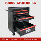 5 Drawers Tool Cart on Wheels, Multifunctional Rolling Tool Chest, Drawers Mobile Trolley Organizer Heavy Duty Tools Box with Locking Wheels & Ball Bearing Drawers (Black, 5 Drawers)