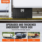 VEVOR Underbody Truck Box, 30"×14"×16" Pickup Storage Box, Heavy Duty Aluminum Diamond Plate Tool Box with Lock and Keys, Waterproof Trailer Storage Box with T-Handle Latch for Truck, Van, Trailer