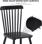 Black Windsor Dining Chairs Set of 4 Wooden Dining Chairs Spindle Back Dining Room Chairs, Modern Farmhouse Solid Wood Kitchen Chairs for Living Room, Restaurant, Cafe