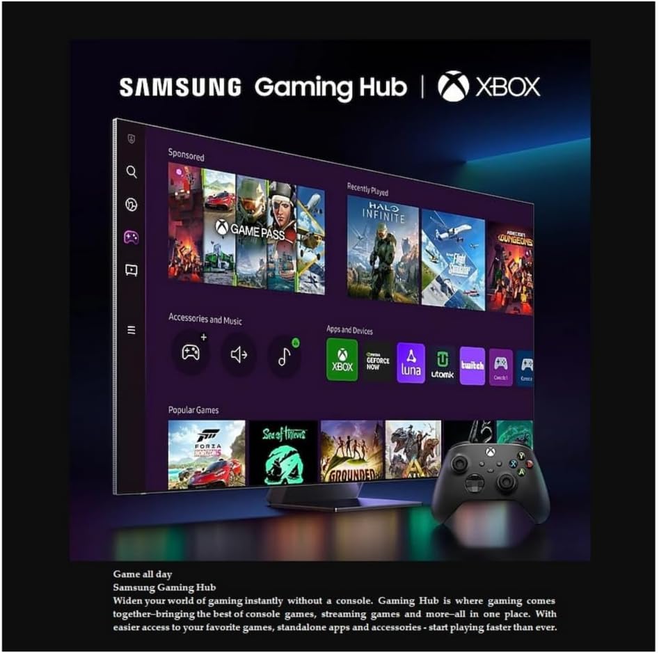 Samsung 55" Class Crystal UHD U7900F (2025) 4K Smart TV HDR 10+ Motion Xcelerator Bluetooth Bixby  Alexa  Google Assistant with Wall Mount(Renewed)