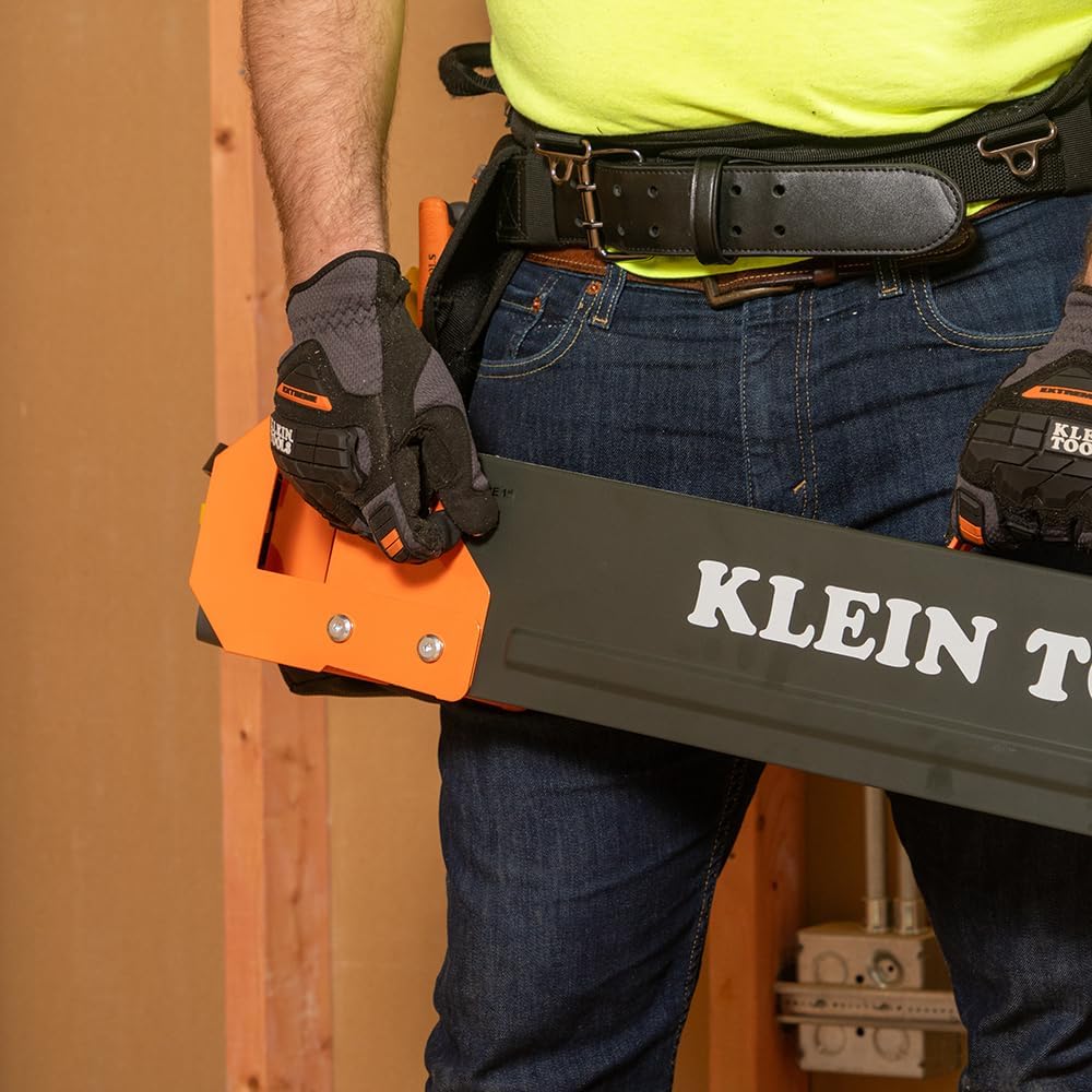 Klein Tools 80178 Folding Saw Horse, Adjustable 26 to 32-Inch Height, 2x4 Support Arms, Heavy Duty Jobsite Table, 2-Pack