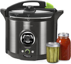 Presto 02144 12-Quart Digital Pressure Canner - Digital Display, Waterbath Capable, 10-Built-In Safety Features, Recipe Book, Black Stainless Steel