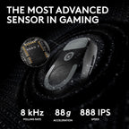 Logitech G PRO X Superlight 2 Wireless Gaming Mouse, 60g Pro-Grade with 5 Programmable Buttons, 44k DPI Sensor, 8kHz Report Rate, USB-C Charging for PC/Mac - Black