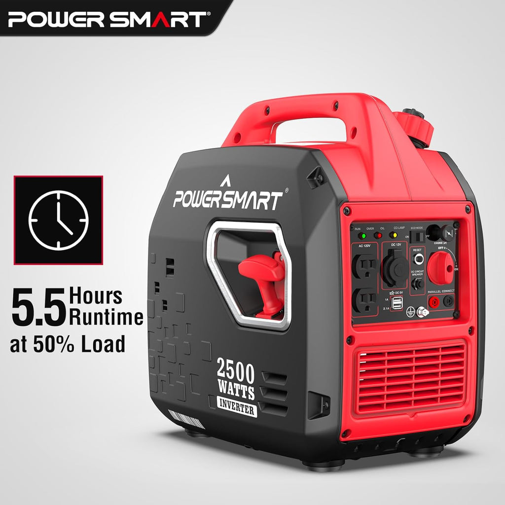 PowerSmart 2500-Watt Portable Inverter Generator with Super Quiet for Camping