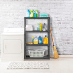 Sterilite 6-Pack 4 Shelf Unit, Heavy-Duty Shelving Storage and Utility Rack - Standing Plastic Organizer Shelves for Kitchen, Bathroom, and Garage