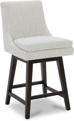 CHITA Bar Stools Set of 2, Counter Height Swivel Barstools, FSC Certified Morden Upholstered Fabric Counter Chairs with Back Support, 26.8" H Seat Height, Fabric in Ivory