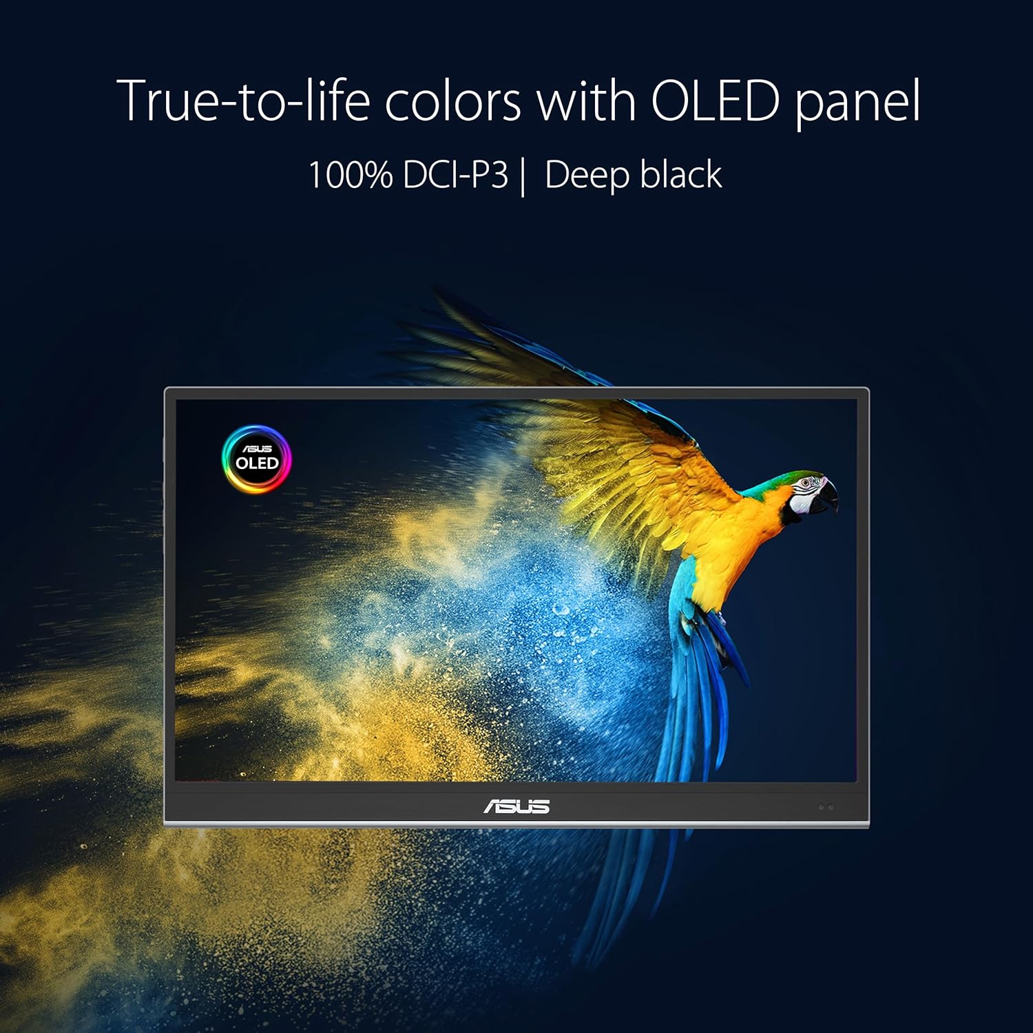 ASUS ZenScreen 16” OLED USB-C portable monitor (MQ16AHE) – Full HD  100% DCI-P3  1ms  HDR-10  Mini HDMI  Eye Care  Proximity Sensor  360° kickstand  Compatible with Laptops  Smartphones  3 yr warranty