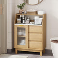 Bathroom Storage Cabinet, Small Storage Cabinets with Doors and Shelves, Coffee Bar Cabinet Buffet Sideboard Cabinet for Dining Room, Living Room, Entryway (Wood)