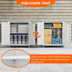 Aobabo Metal Garage Storage Cabinet on Wheels,2 Doors Storage Cabinet with Wheels for Garage,Assembly Required,White