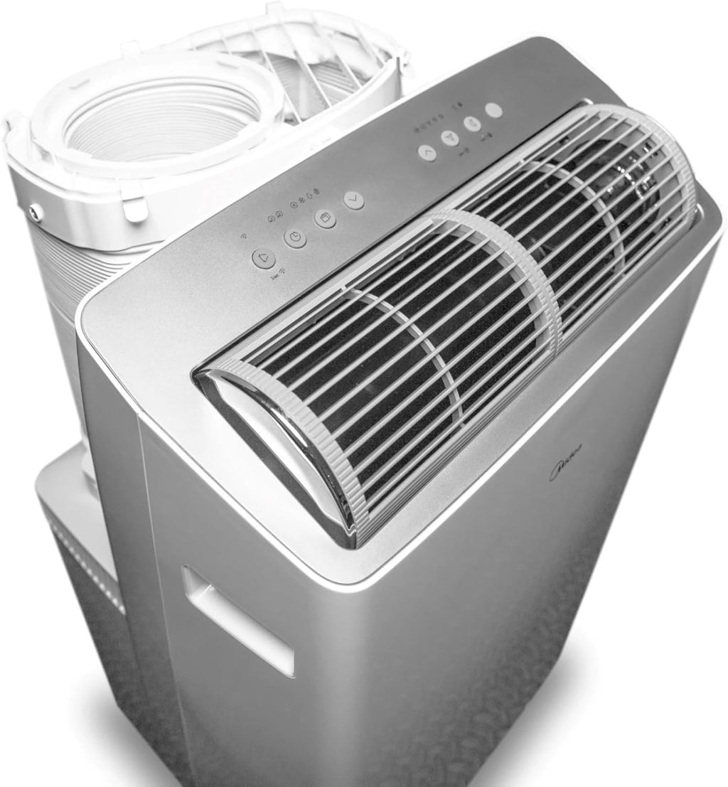 Midea Duo 14,000 BTU (12,000 BTU SACC) High Efficiency Inverter Quiet Portable Air Conditioner,with Heat up to 550 Sq. Ft., with Remote Control & Window Kit (Renewed)