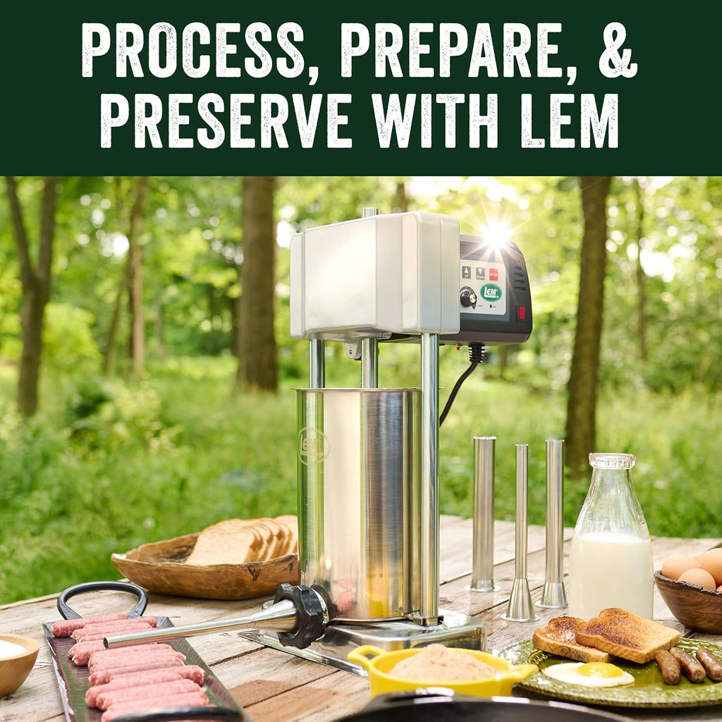 LEM Products Big Bite Motorized 10 Pound Capacity Stainless Steel Sausage Stuffer with Removable Cylinder, 0.5HP