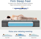 Extra Firm Queen Mattress,12 Inch Queen Mattress for Back Pain with Gel Memory Foam - Extra Lumbar Support & Shoulder Support,CertiPUR-US Certified,Edge Reinforcement,Fiberglass Free - No Odor