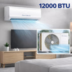 Vtronix Classic America 12000 BTU Smart Mini Split AC/Heat Pump, 19 SEER2 Inverter Ductless Wall Mount, 110/120V, Quiet 29dB, WiFi/Alexa, Pre-Charged, 16ft Line Set Kit, Up to 550 Sq Ft