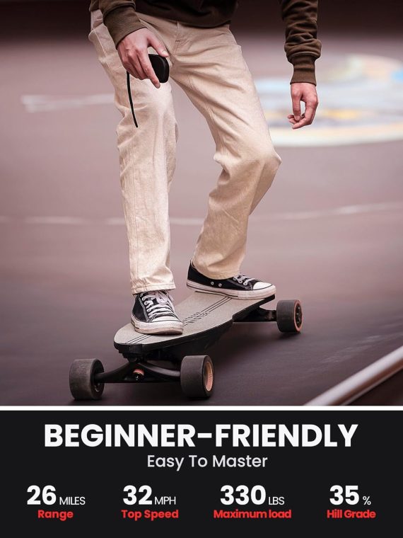 Caribou Electric Skateboard  32 MPH, 26 Mile Range, Dual 1000W Motors, Longboard for Adults & Teens, 6-Month Warranty