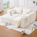 KINGYES 107'' Modular Sectional Sofa, L Shaped Cloud Couch for Living Room, Modern Boneless Sofa with Chaise for Bedroom, Beige