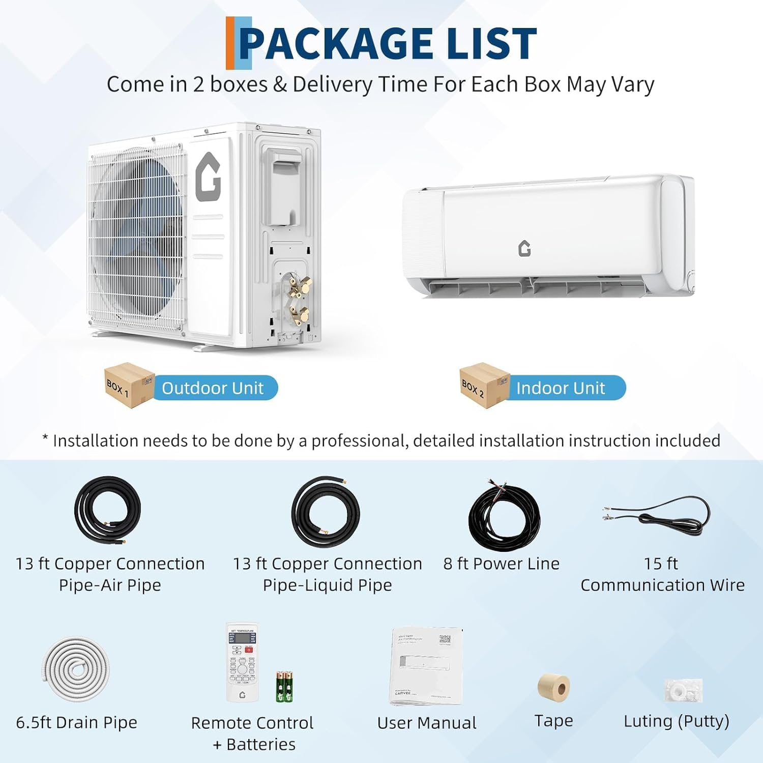 IDEALHOUSE 24,000 BTU Mini Split Air Conditioner and Heat Pump, 21 SEER2 Ultra Quiet 208-230V Ductless AC with WiFi & Alexa Control, Cools/Heats up to 1500 Sq.Ft, Easy Installation Kit
